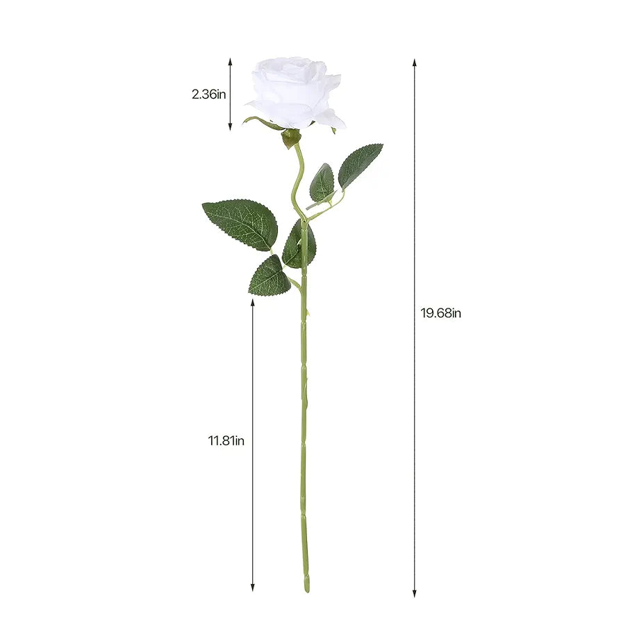 EZFLOWERY 12 Pcs Artificial Roses Flowers Silk